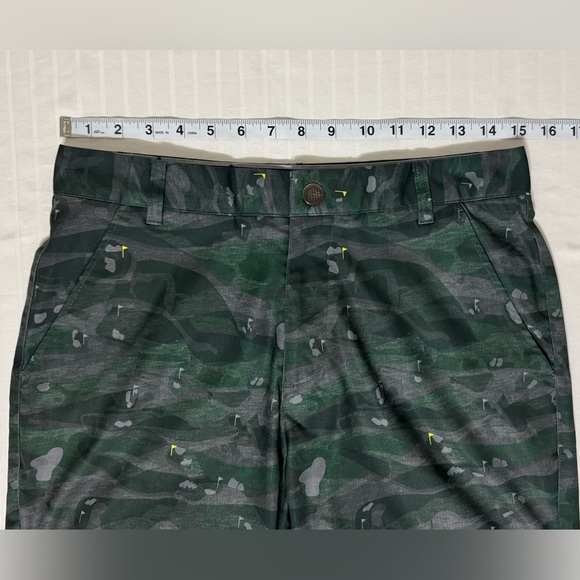 Puma Green Camo Tailored Flagstick Golf Shorts Chino Camouflage Size 30 - Picture 12 of 12